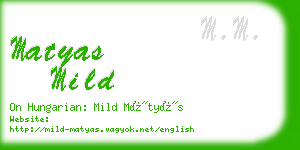 matyas mild business card